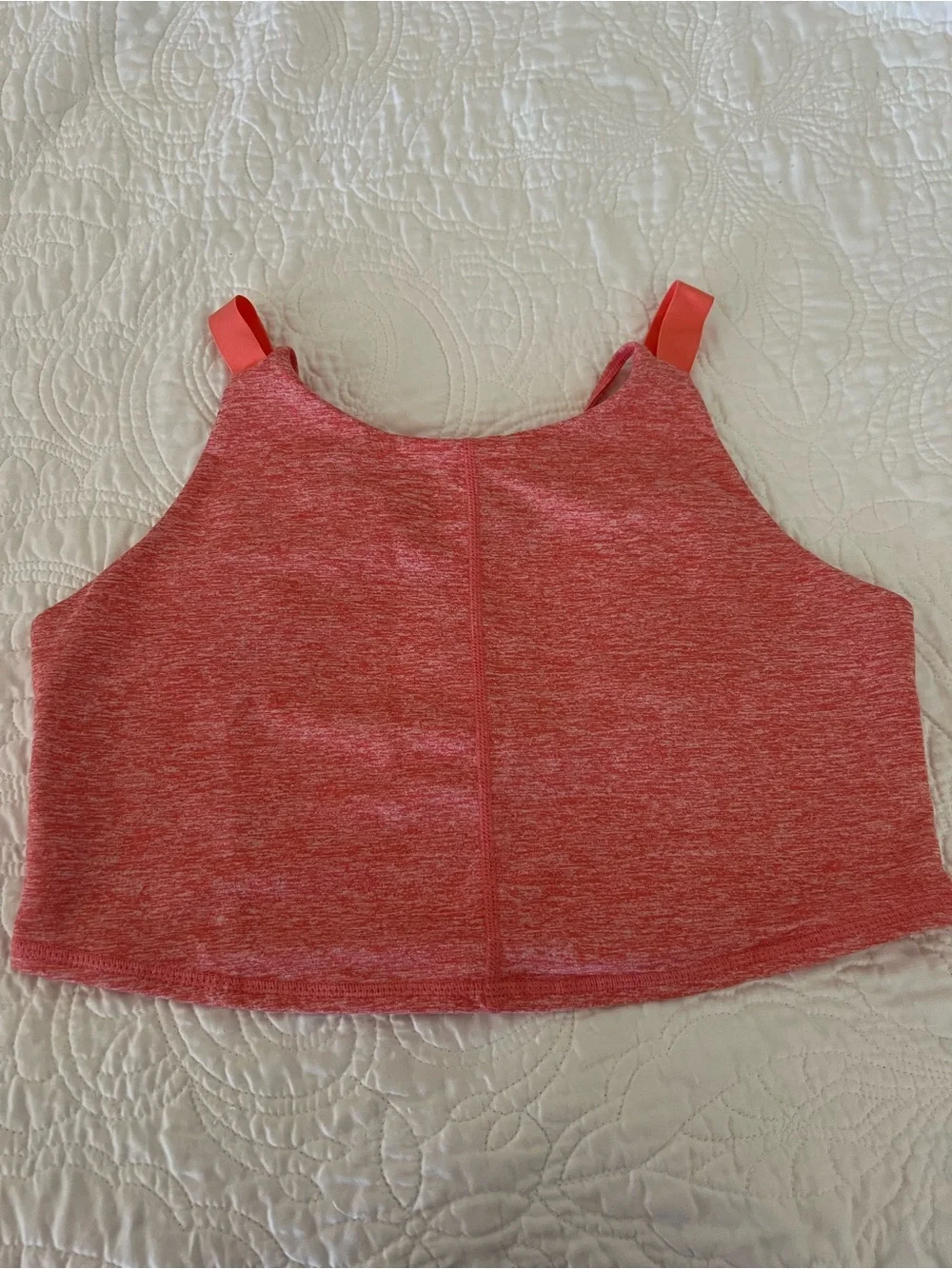 Free People Heathered Pink Cropped Tank and bike shorts